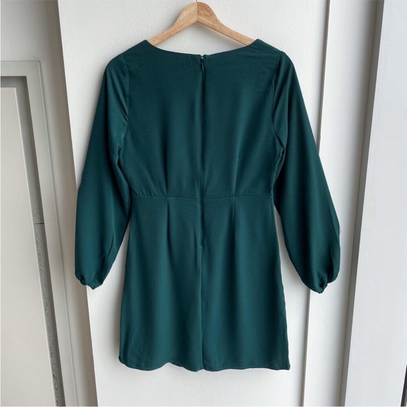 Abercrombie & Fitch Long-Sleeve Strappy Halter Mini Dress in Forest Green Small - Picture 8 of 12